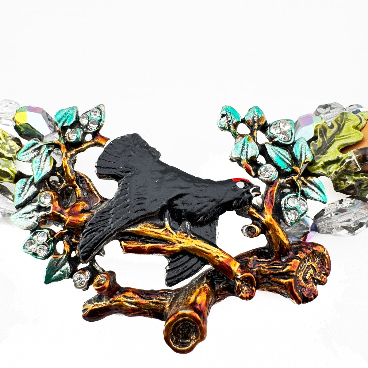 Crystalperlenkette mit Auerhahn