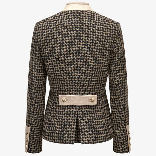 Trachtenblazer "Sophie" Hahnentritt Mokka & Caramell