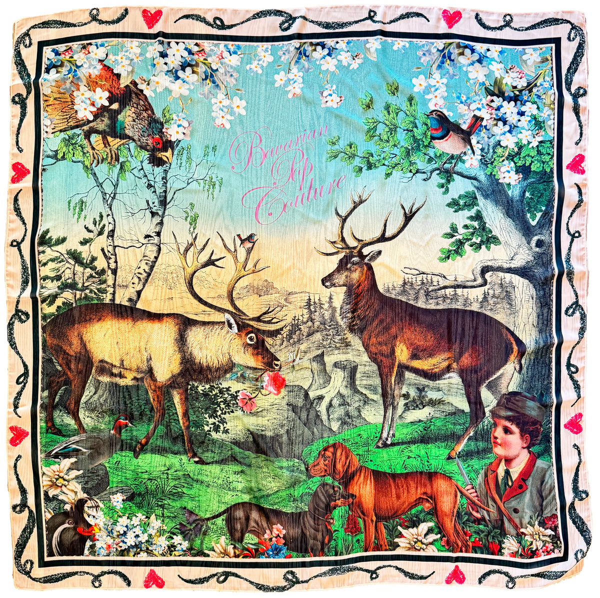 Tuch „Waldeslust“ – Trachten- & Naturmotiv