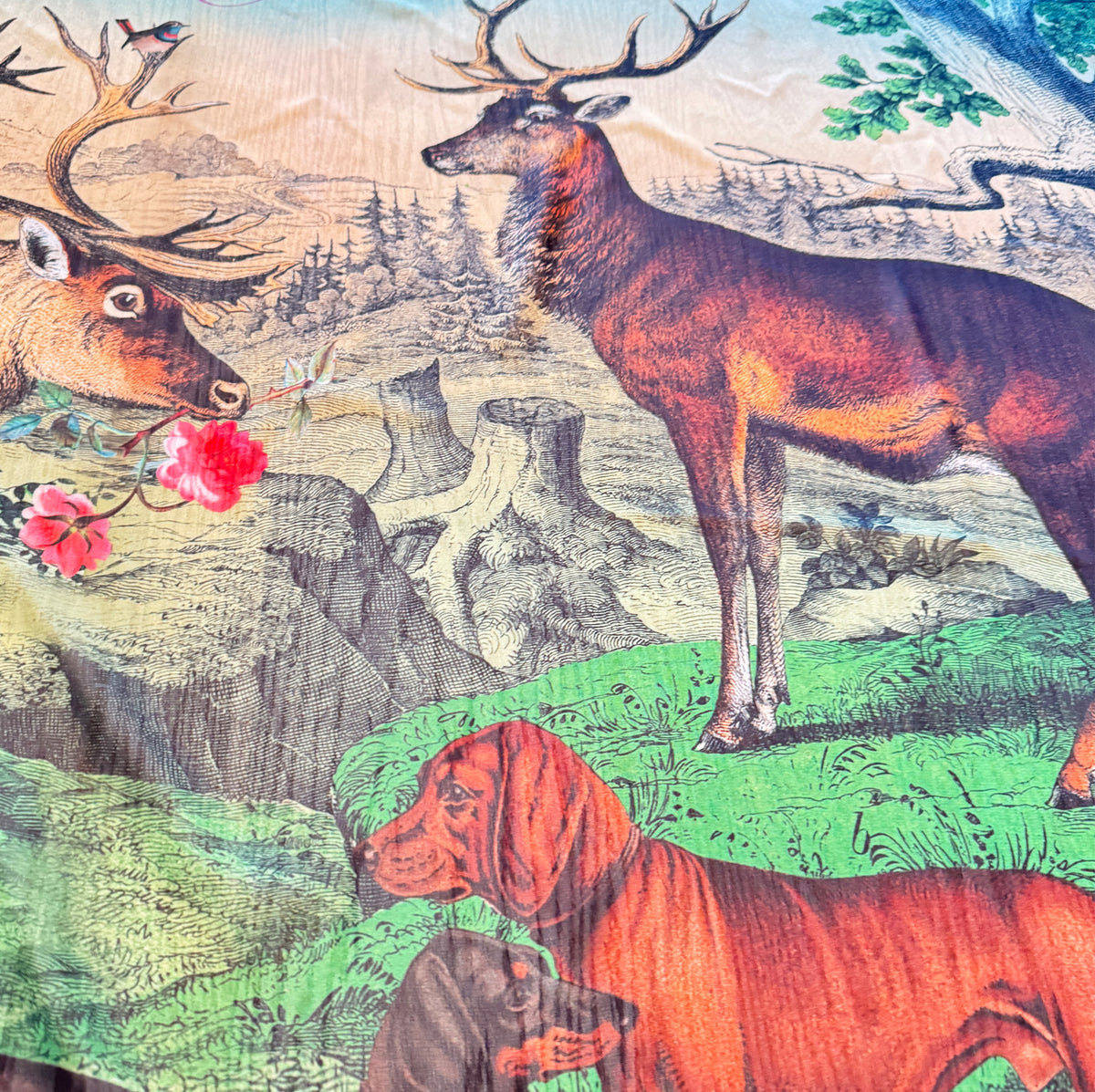 Tuch „Waldeslust“ – Trachten- & Naturmotiv