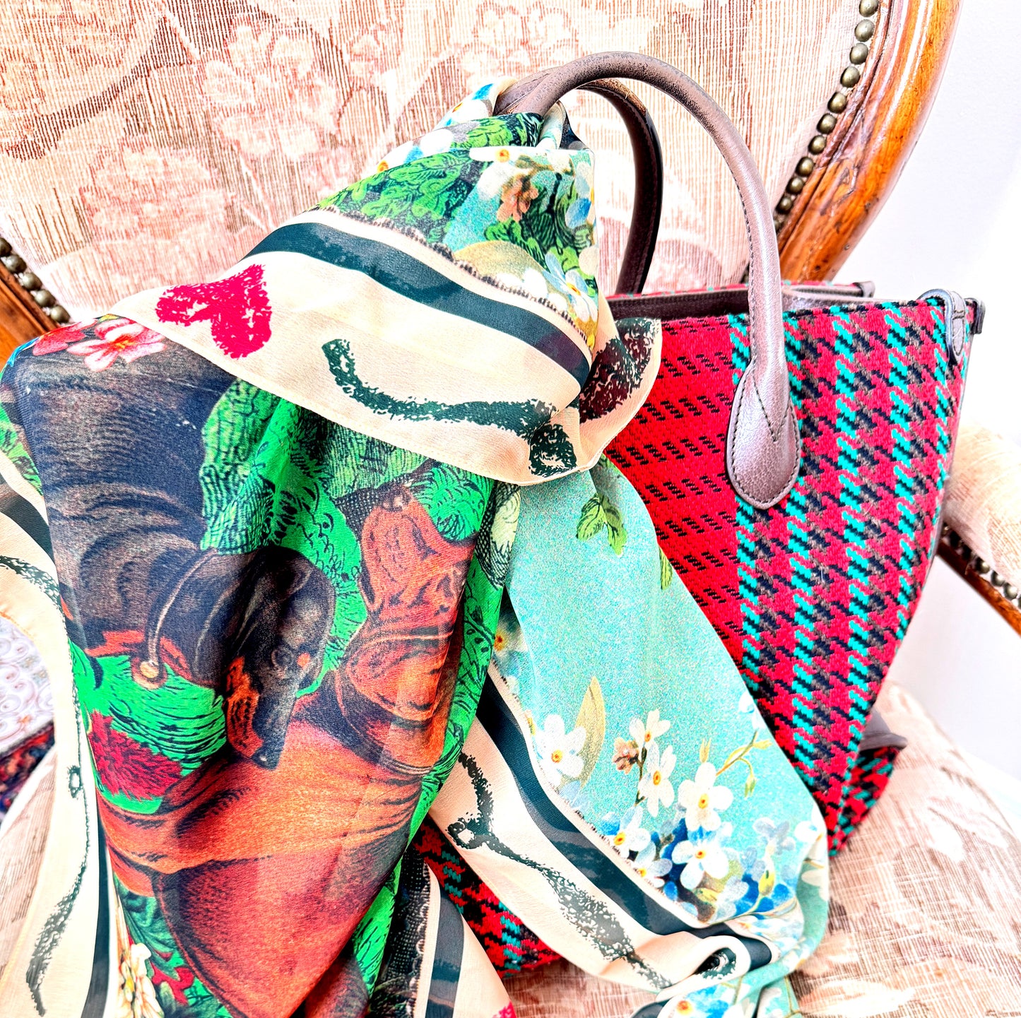 Tuch „Waldeslust“ – Trachten- & Naturmotiv
