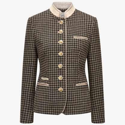 Trachtenblazer "Sophie" Hahnentritt Mokka & Caramell