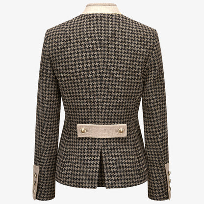 Trachtenblazer "Sophie" Hahnentritt Mokka & Caramell